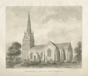 Chiesa di Wombourne: disegno seppia, 1845