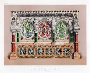 Reredos in pietra e marmo, XIX secolo