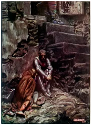 Cristiano e Speranzoso nel Castello del Dubbio, da Il Viaggio del Pellegrino da Questo Mondo a Quello che Verrà di John Bunyan