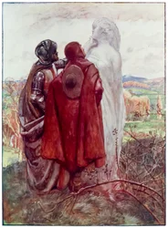 La moglie di Lot da Il pellegrinaggio del cristiano da questo mondo a quello che verrà di John Bunyan (1628-1688) Illustrazione di Byam Shaw (1872-1919)
