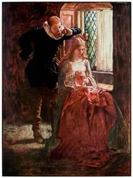 Signor Brisk e Misericordia da Il Viaggio del Pellegrino da Questo Mondo a Quello che Verrà di John Bunyan, illustrazione di Byam Shaw