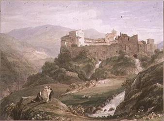 Paesaggio italiano, con monastero