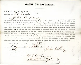 Giuramento di fedeltà di John C. Perry del Missouri, Contea di St. Louis