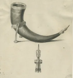 Lichfield - Corno da bere: disegno a penna e seppia, nd [1748-1817] (disegno)