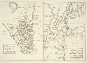 Holkham MS 109 F 41, piani della città e del porto di New York, c.1740
