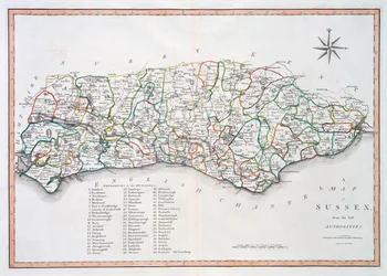 Mappa del Sussex, 26 marzo 1805