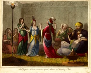 Harem egiziano allietato dalle Almee o ragazze danzanti