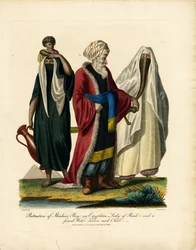 Ritratto di un Bey arabo; di una dama egiziana di rango; di una donna portatrice d