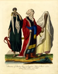 Ritratto di Ibrahim Bey, di una dama egiziana di rango e di un portatore d