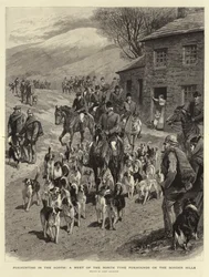 Caccia alla volpe nel nord, un incontro dei North Tyne Foxhounds sulle colline di confine