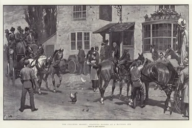 La stagione delle carrozze, cambio dei cavalli in una locanda di campagna