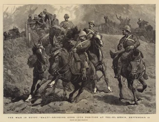 La Guerra in Egitto, Alt!, portando i Cannoni in Posizione a Tel-el-Kebir, 13 settembre