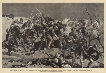 La guerra in Egitto, la carica della cavalleria della casa sotto il colonnello Ewart, a Kassassin, 28 agosto