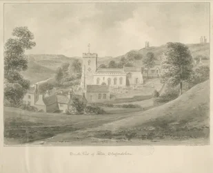 Alton - Chiesa e Case (disegno a seppia)