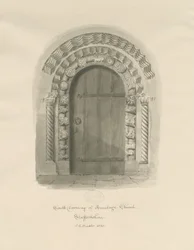 Chiesa di Armitage - Porta Sud: disegno a seppia