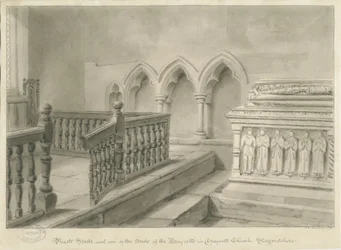 Interno della chiesa di Draycott in the Moors, 1841