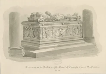 Chiesa di Penkridge - Tomba di [Sir Edward Littleton]: disegno a seppia