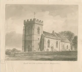 Chiesa di Stowe: disegno a lavaggio seppia