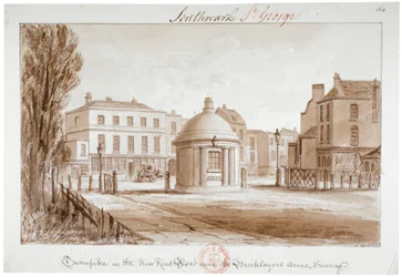 Turnpike nella New Kent Road vicino al Bricklayers