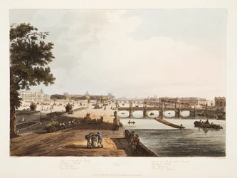 Piazza e Ponte della Concorde; Il Garde Meuble; Le Thuilleries; Il Ponte Reunion, illustrazione da 