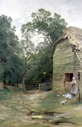 Un cortile di una fattoria nel Surrey