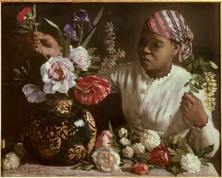 La negra con peonie