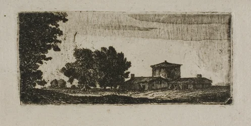 Alberi e edifici con torre bassa