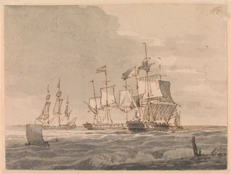 Navi da Guerra al Largo della Costa