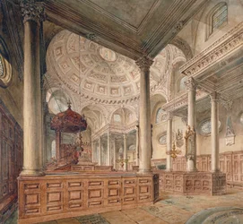 Vista interna della Chiesa di San Stefano Walbrook, Città di Londra