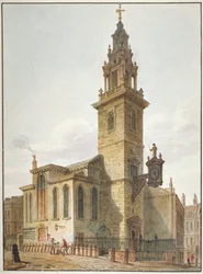 Vista della Chiesa di San Giacomo Garlickhythe, Città di Londra