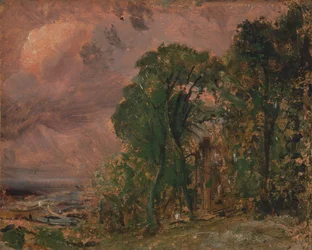Una vista a Hampstead con tempo tempestoso, ca. 1830