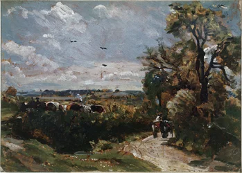 Un carro sulla strada di Flatford