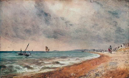 Spiaggia di Hove, con barche da pesca, c1824