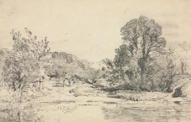 Paesaggio con Alberi che Circondano uno Stagno