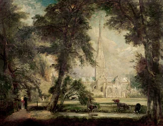 Cattedrale di Salisbury dai Giardini del Vescovo, c.1822-23