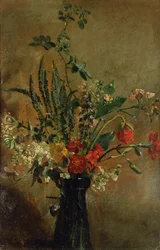 Studio di fiori in un bicchiere di giacinto, 1814