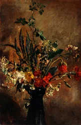 Studio di fiori in un bicchiere di giacinto
