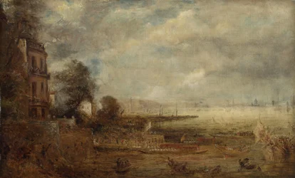 Ponte di Waterloo visto dalle scale di Whitehall, c.1829