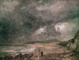 Baia di Weymouth con tempesta in avvicinamento