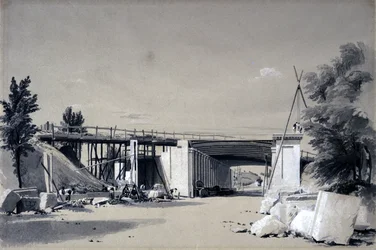 Ponte di Denbigh Hall dalla strada, 25 giugno 1837