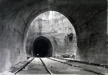 Grande pozzo di ventilazione, Tunnel di Kilsby, Northamptonshire, 1837-38