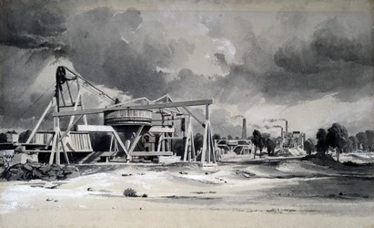 Attrezzatura e pompe al Tunnel di Kilsby, Northamptonshire, 16 luglio 1837