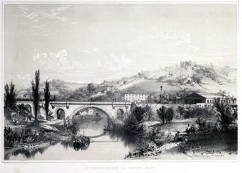 Ponte e stazione di St. James, Bath, 1846