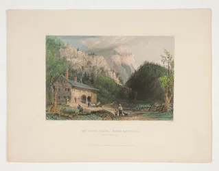La casa di Notch, Montagne Bianche, New Hampshire, illustrazione per Nathaniel Parker Willis