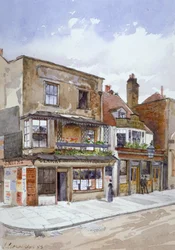 Angolo di Cheyne Walk e Lawrence Street, Chelsea, Londra, 1883