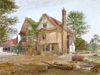 Vista frontale di Basing Manor House, Peckham High Street, Camberwell, Londra