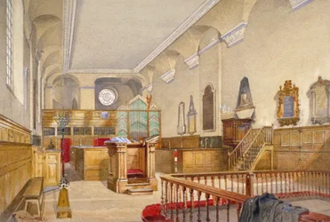 Vista interna della Chiesa di San Michele, Wood Street, Città di Londra