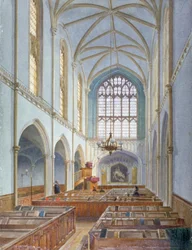 Vista interna di una chiesa protestante francese a St Martin