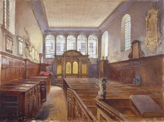 Vista interna della Chiesa di San Matteo, Friday Street, City of London, 1881