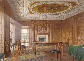 Vista interna della Oak Room, New River Head, Finsbury, Londra, 1886